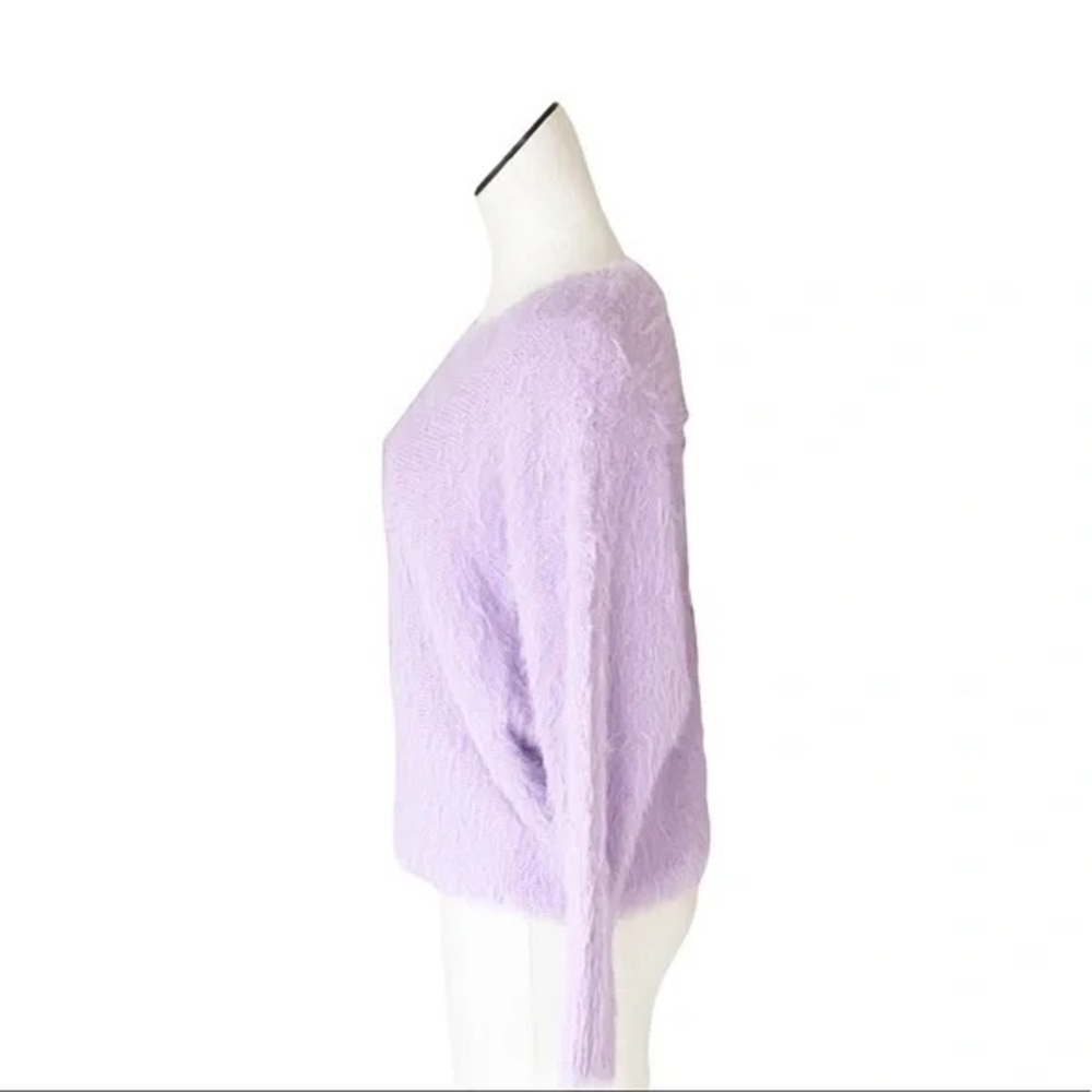 #2 NWT Jessica Simpson Lavender Eyelash Cropped Sweater LARGE - Picture 3 of 10